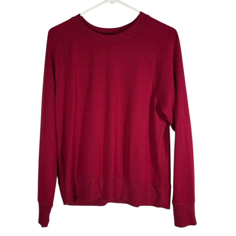A New Day Womens Burgundy Red Raglan Sleeve Modal Blend Sweatshirt Large